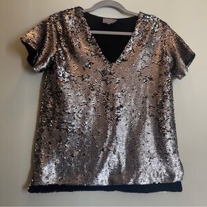 Silver Sequin Top